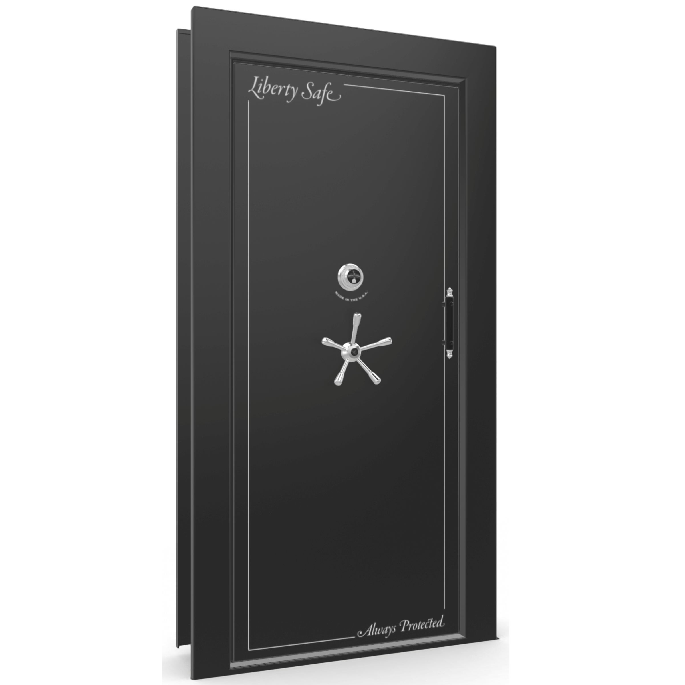 Vault Door Series | In-Swing | Left Hinge | Black Gloss | Mechanical Lock - closed