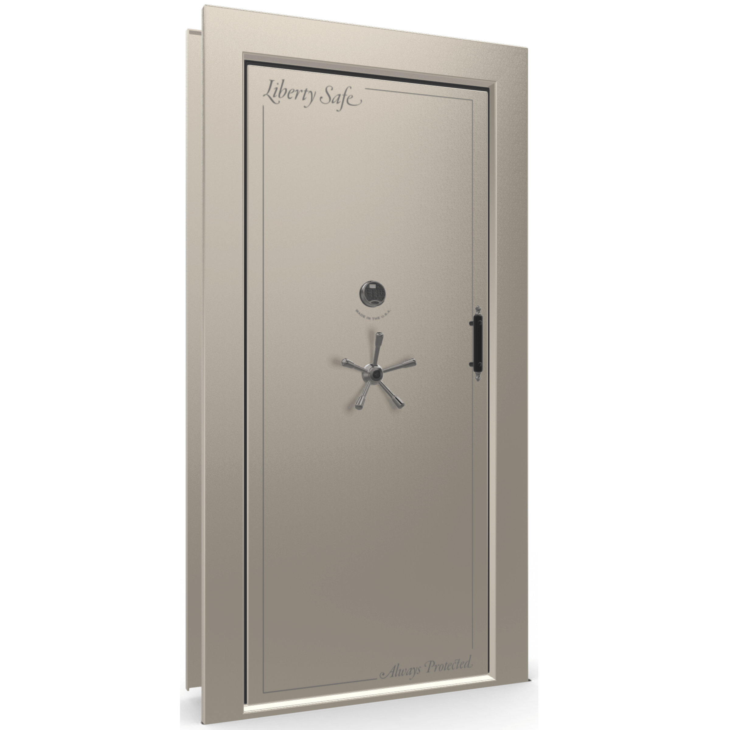 Vault Door Series | In-Swing | Left Hinge | Champagne Gloss | Electronic Lock - closed