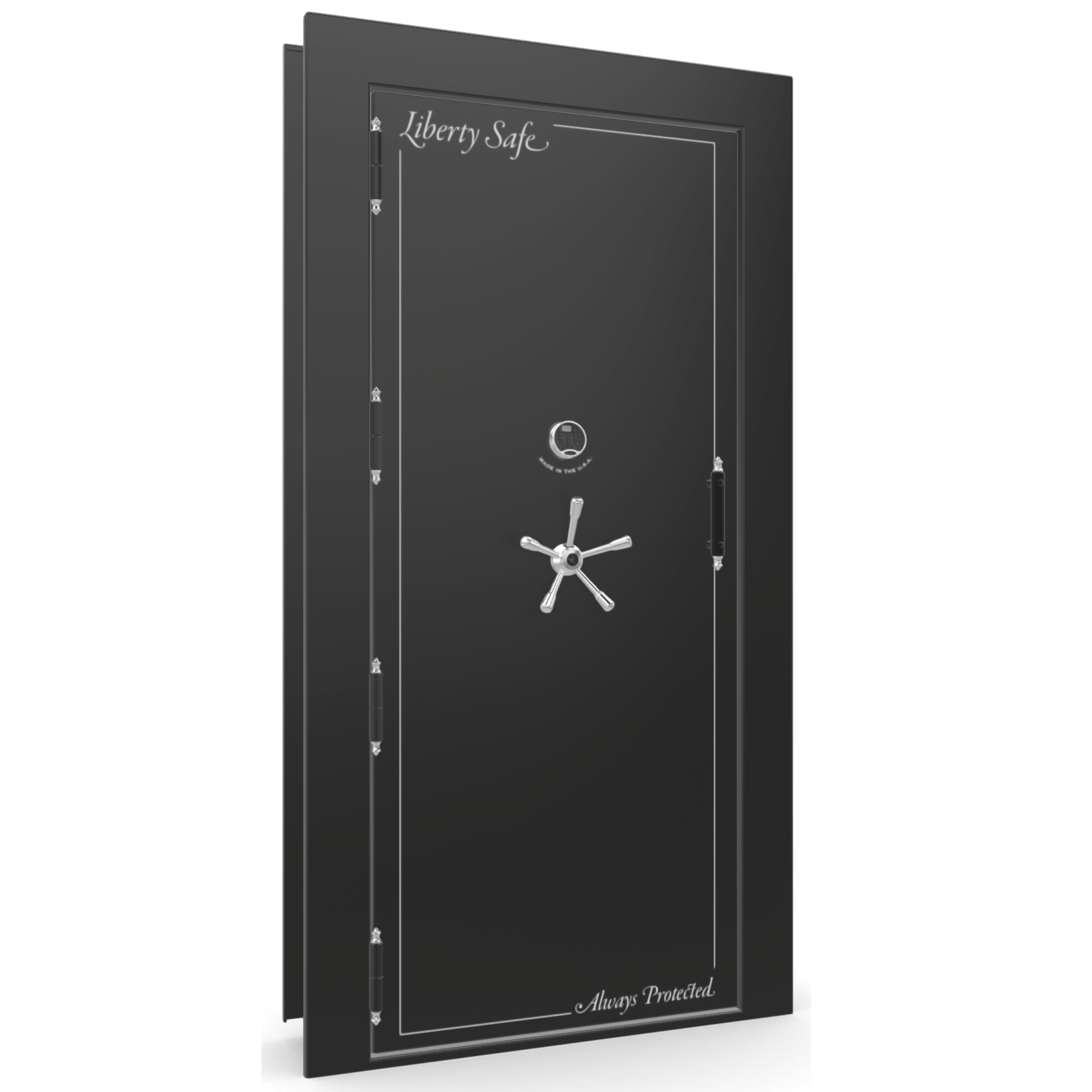 Vault Door Series | Out-Swing | Left Hinge | Black Gloss | Electronic Lock - closed