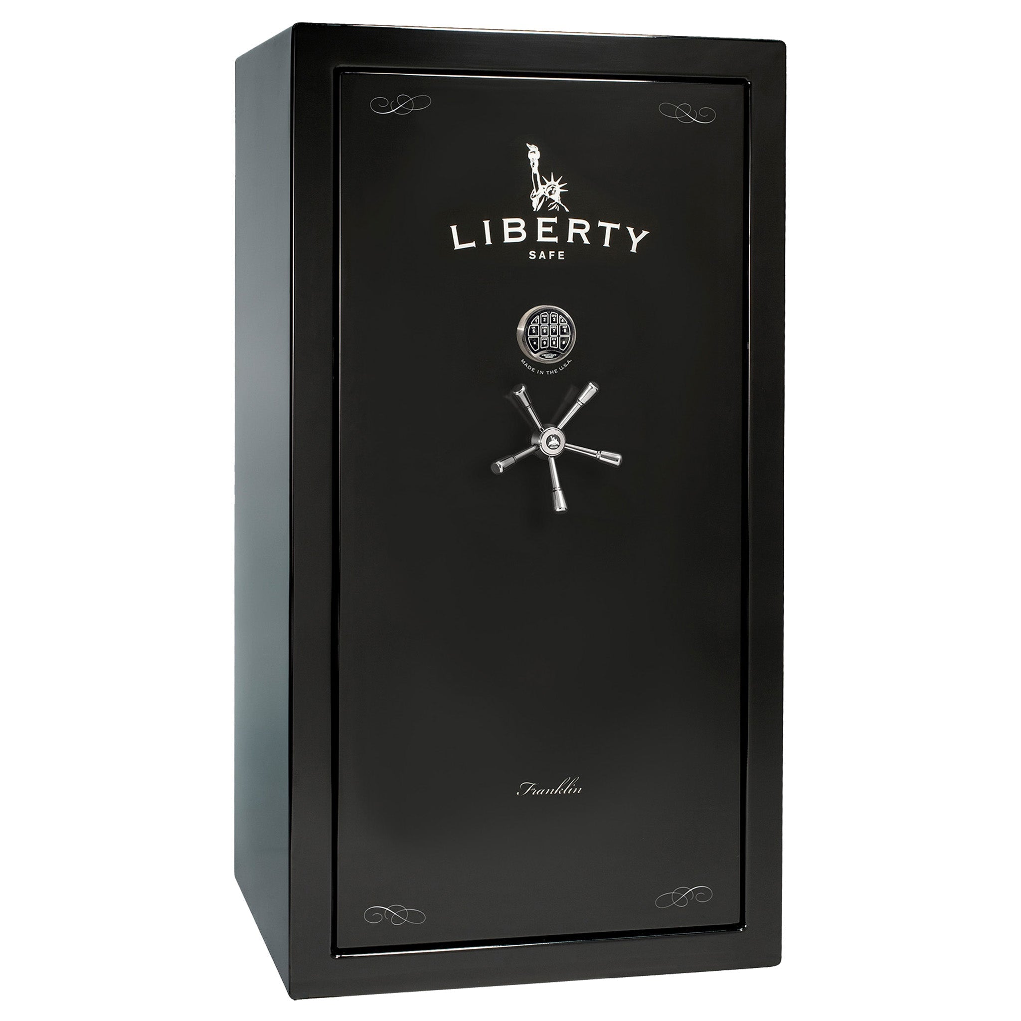 Franklin Series | Level 5 Security | 110 Minute Fire Protection | 40 | DIMENSIONS: 66.5"(H) X 36"(W) X 27.5"(D*) | Black Gloss | ProFlex Modular Shelving - Closed Door