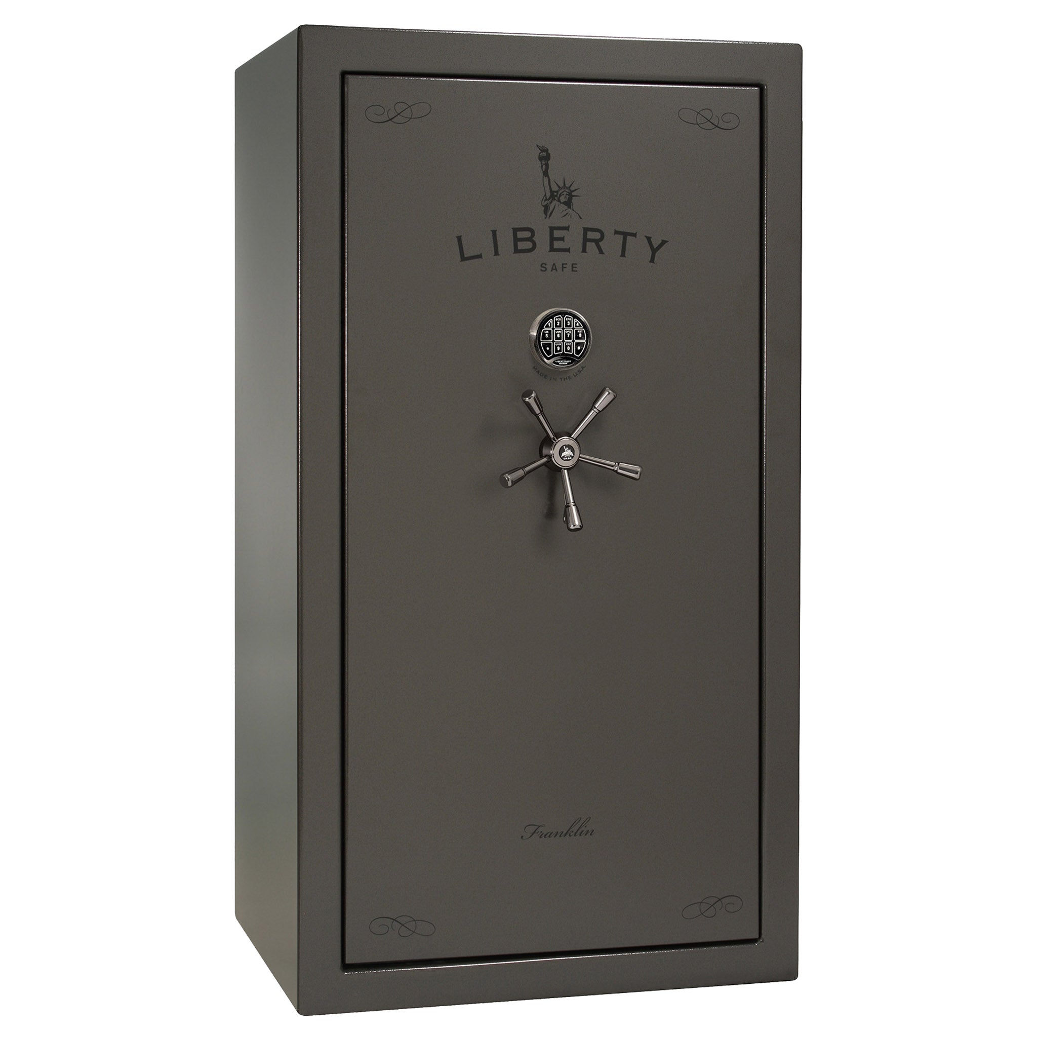 Franklin Series | Level 5 Security | 110 Minute Fire Protection | 40 | DIMENSIONS: 66.5"(H) X 36"(W) X 27.5"(D*) | Gray Marble | ProFlex Modular Shelving – Closed Door
