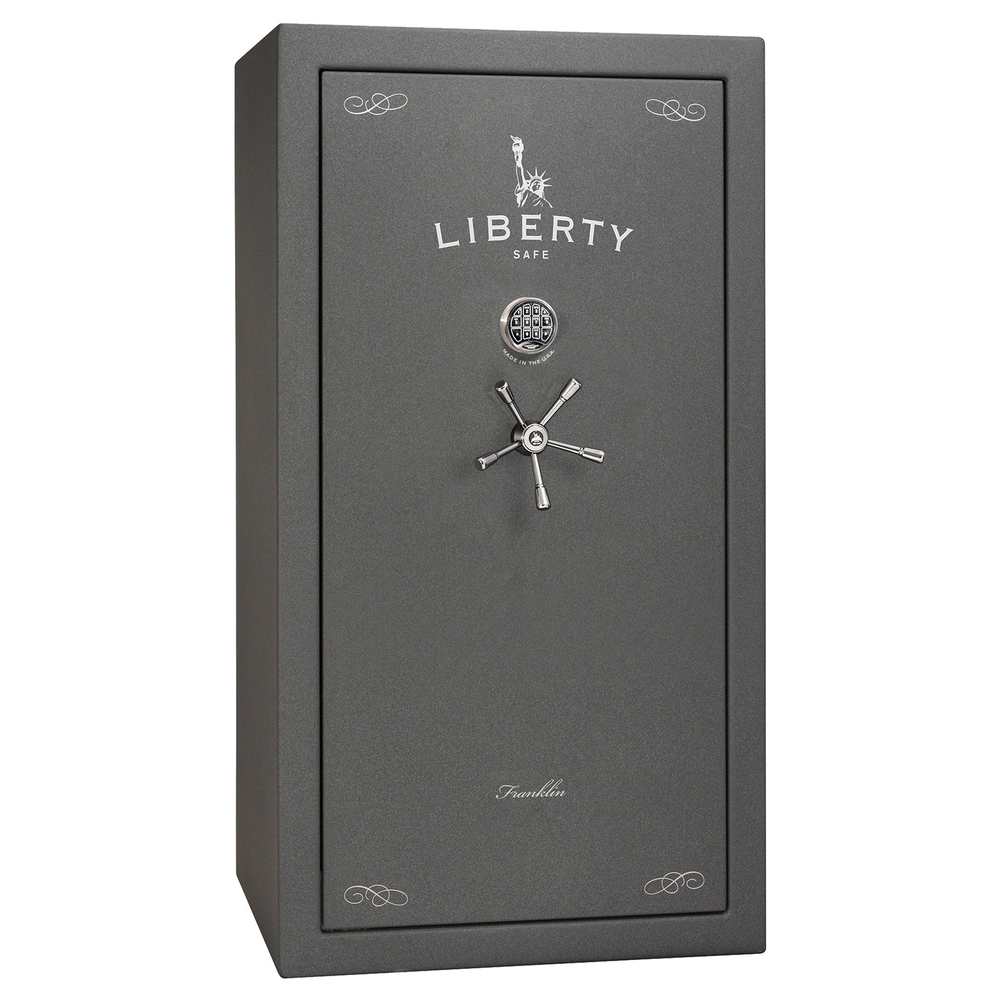 Franklin Series | Level 5 Security | 110 Minute Fire Protection | 40 | DIMENSIONS: 66.5"(H) X 36"(W) X 27.5"(D*) | Textured Granite | ProFlex Modular Shelving – Closed Door
