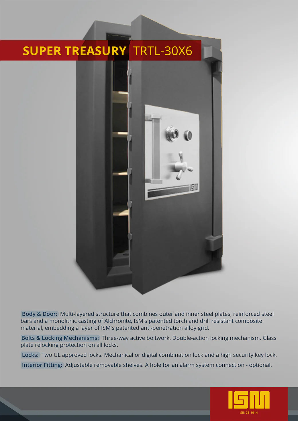 ISM Safes SUPER TREASURY ST642023 TRTL30X6 Custom Order
