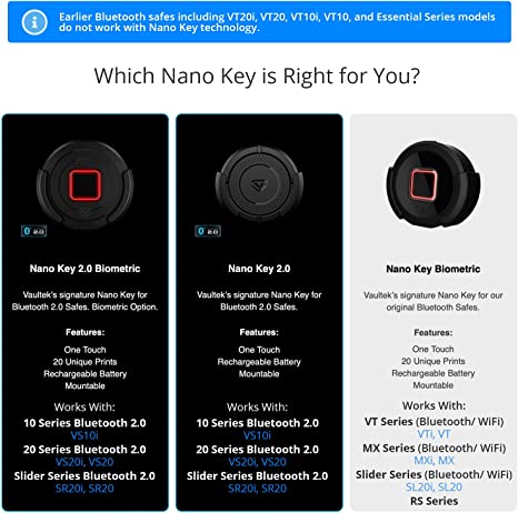 Vaultek | Nano Key | Bluetooth | Safe Access Remote