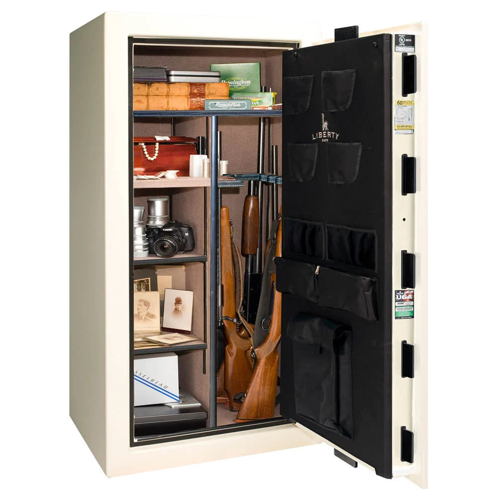 Liberty Colonial 23 Gun Safe White Gloss with Flag