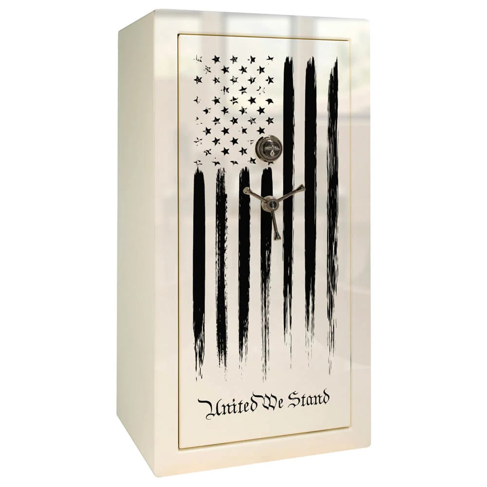 Liberty Colonial 23 Gun Safe White Gloss with Flag