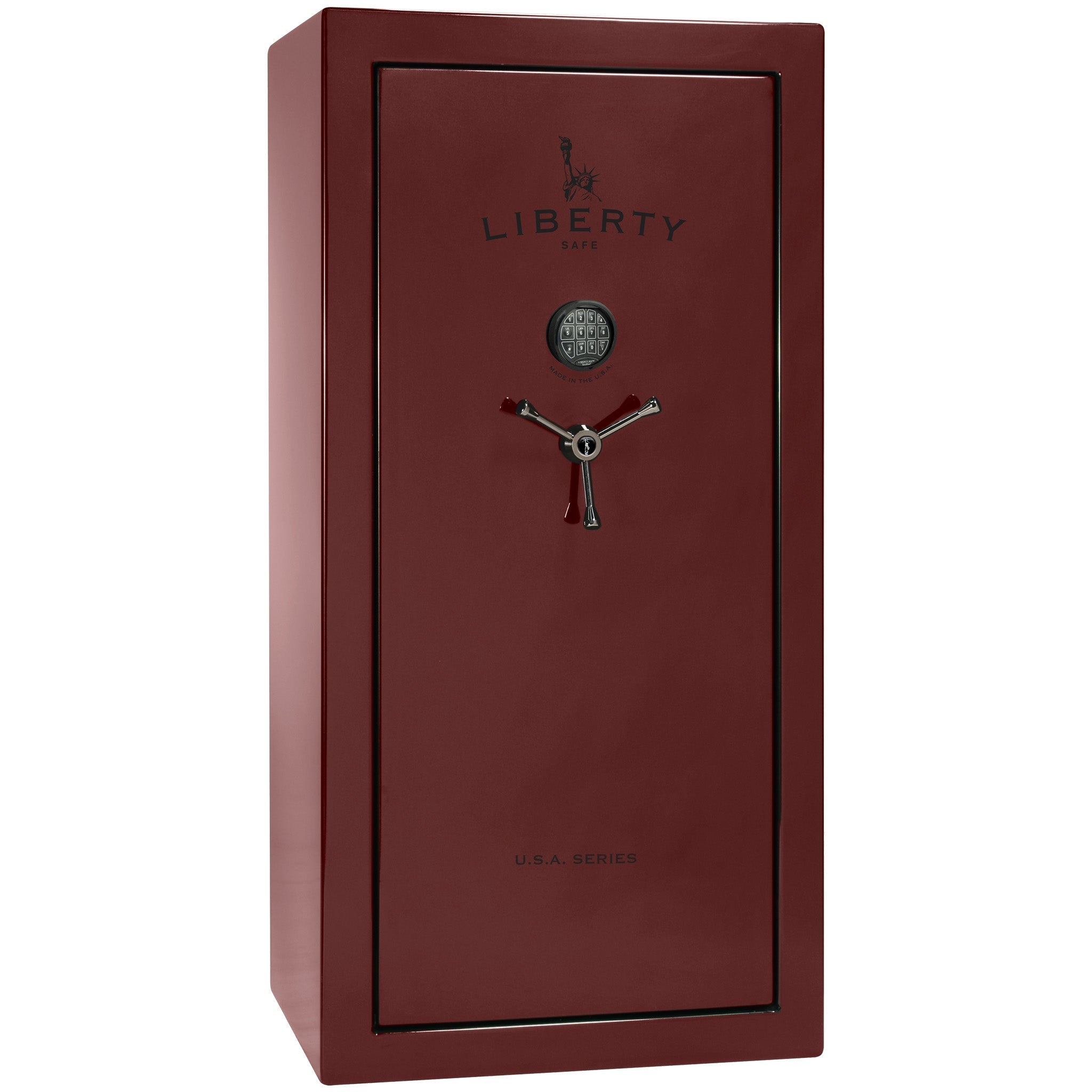 USA Series | Level 3 Security | 60 Minute Fire Rating | 30 | Dimensions: 60.5"(H) x 30"(W) x 22"(D) | Burgundy Marble | Electronic Lock - Closed