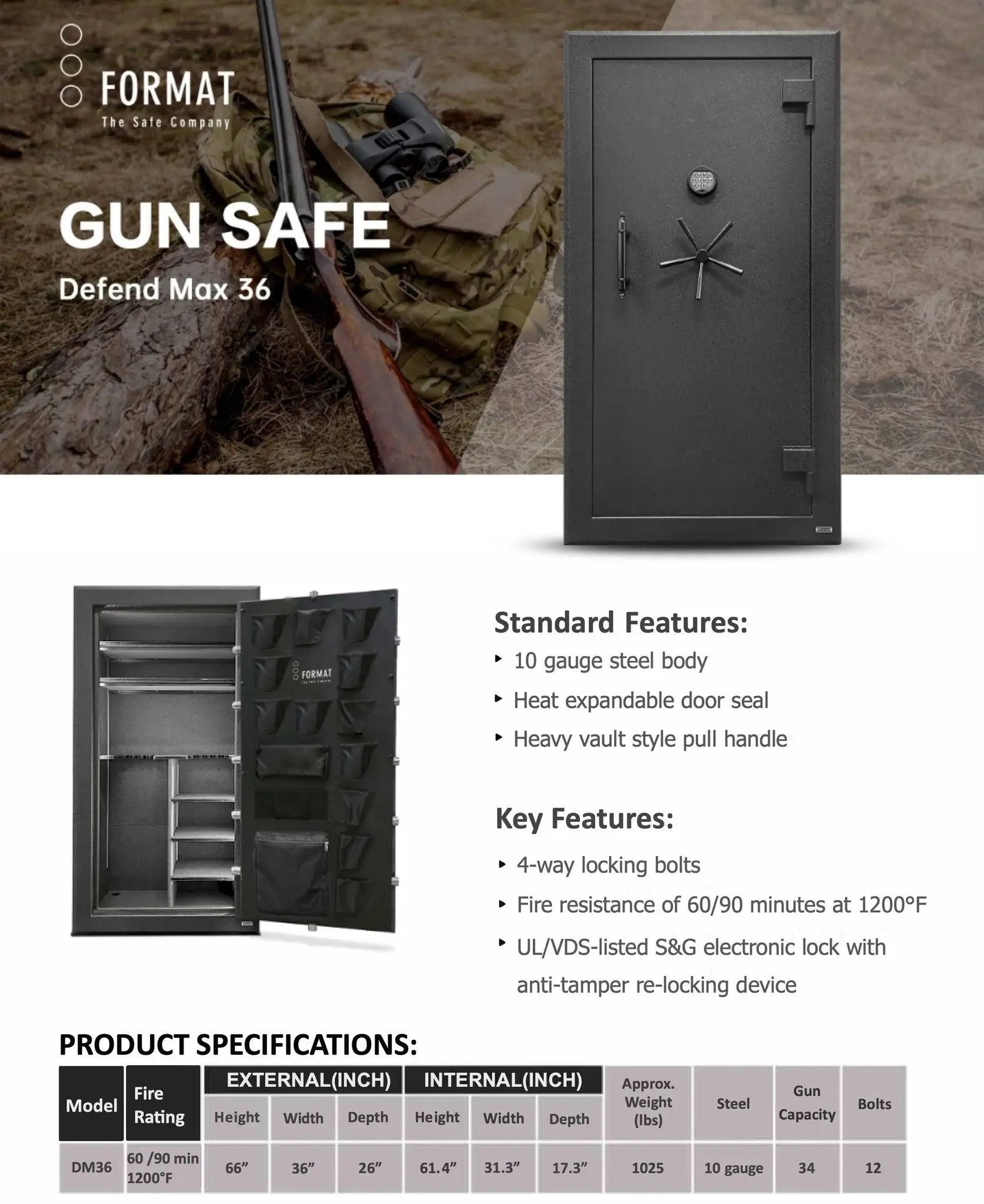 Defend Max 36 Gun Safe by Format