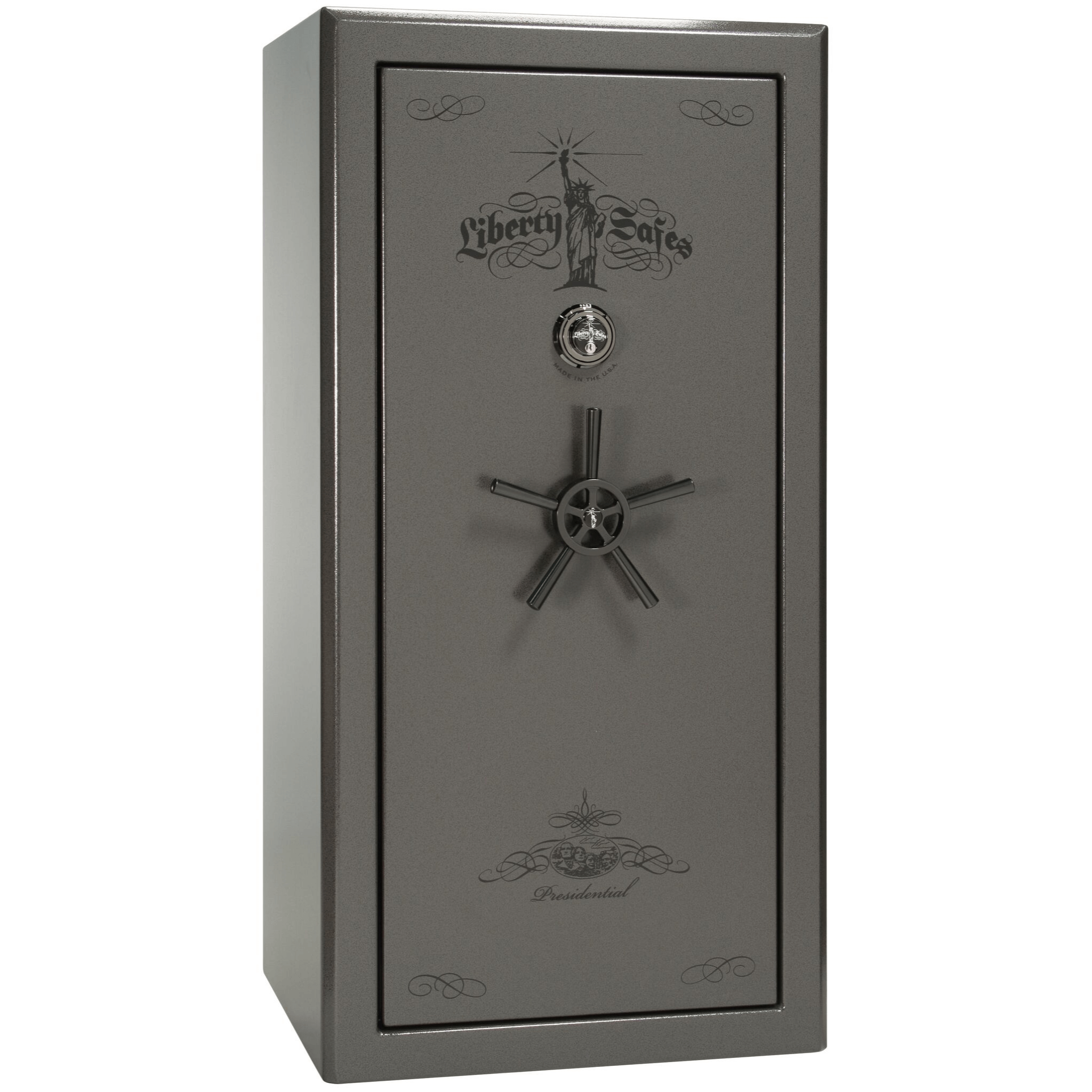 Presidential Series | Level 8 Security | 2.5 Hours Fire Protection | 25 | Dimensions: 60.5"(H) x 30.25"(W) x 28.5"(D) | Gray Marble | Mechanical Lock