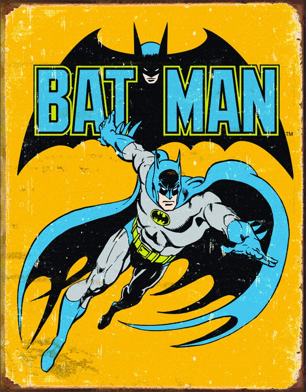MS1357 Poster Discount Batman Retro Tin Sign, 13x16, Multi-Colored
