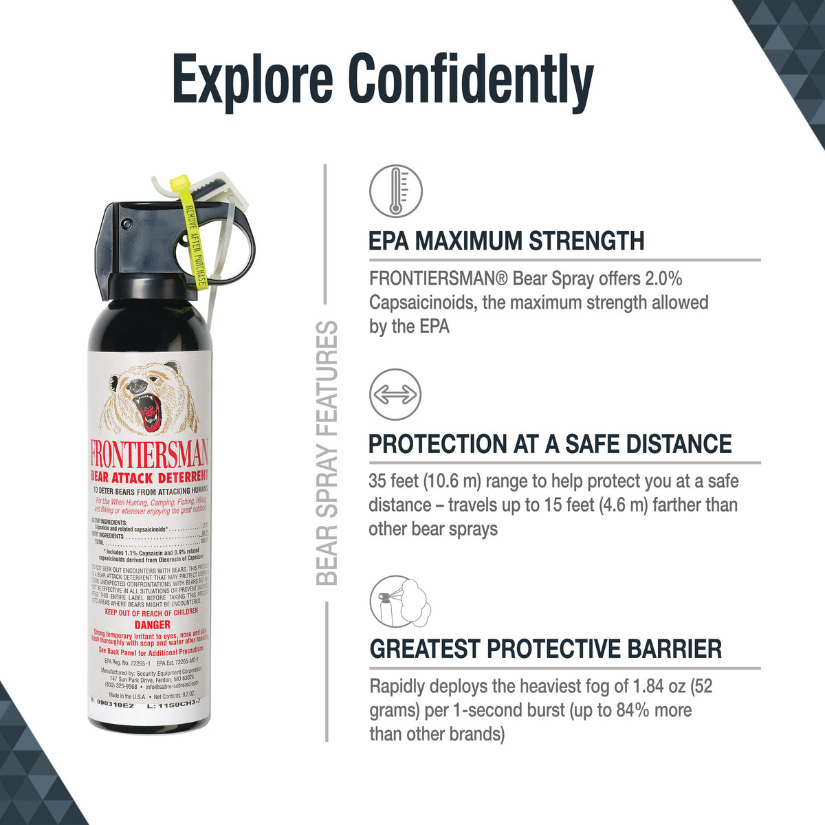 SABRE | FRONTIERSMAN 9.2 Ounce Bear Spray w/ Belt Holster