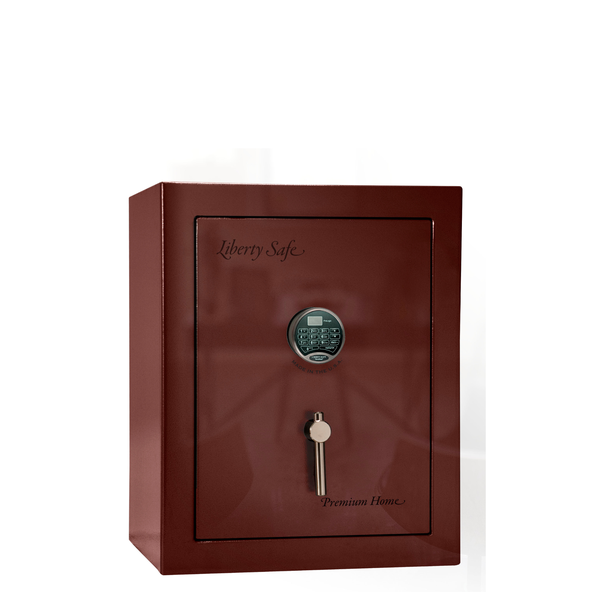 Premium Home Series | Level 7 Security | 2 Hour Fire Protection | 08 | Dimensions: 29.75"(H) x 24.5"(W) x 19"(D) | Burgundy Gloss Black Chrome - Closed Door