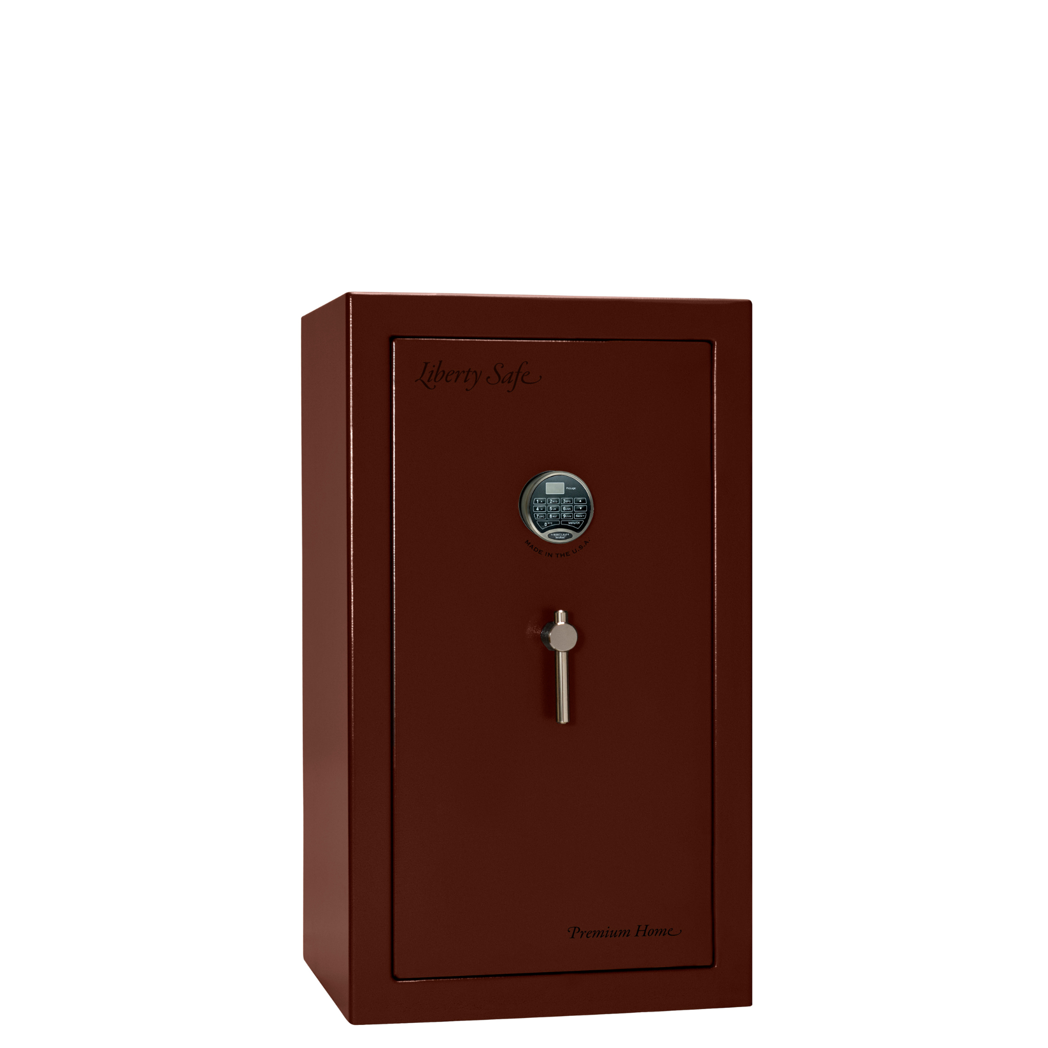 Premium Home Series | Level 7 Security | 2 Hour Fire Protection | 12 | Dimensions: 41.75"(H) x 24.5"(W) x 19"(D) | Burgundy Marble Black Chrome - Closed Door