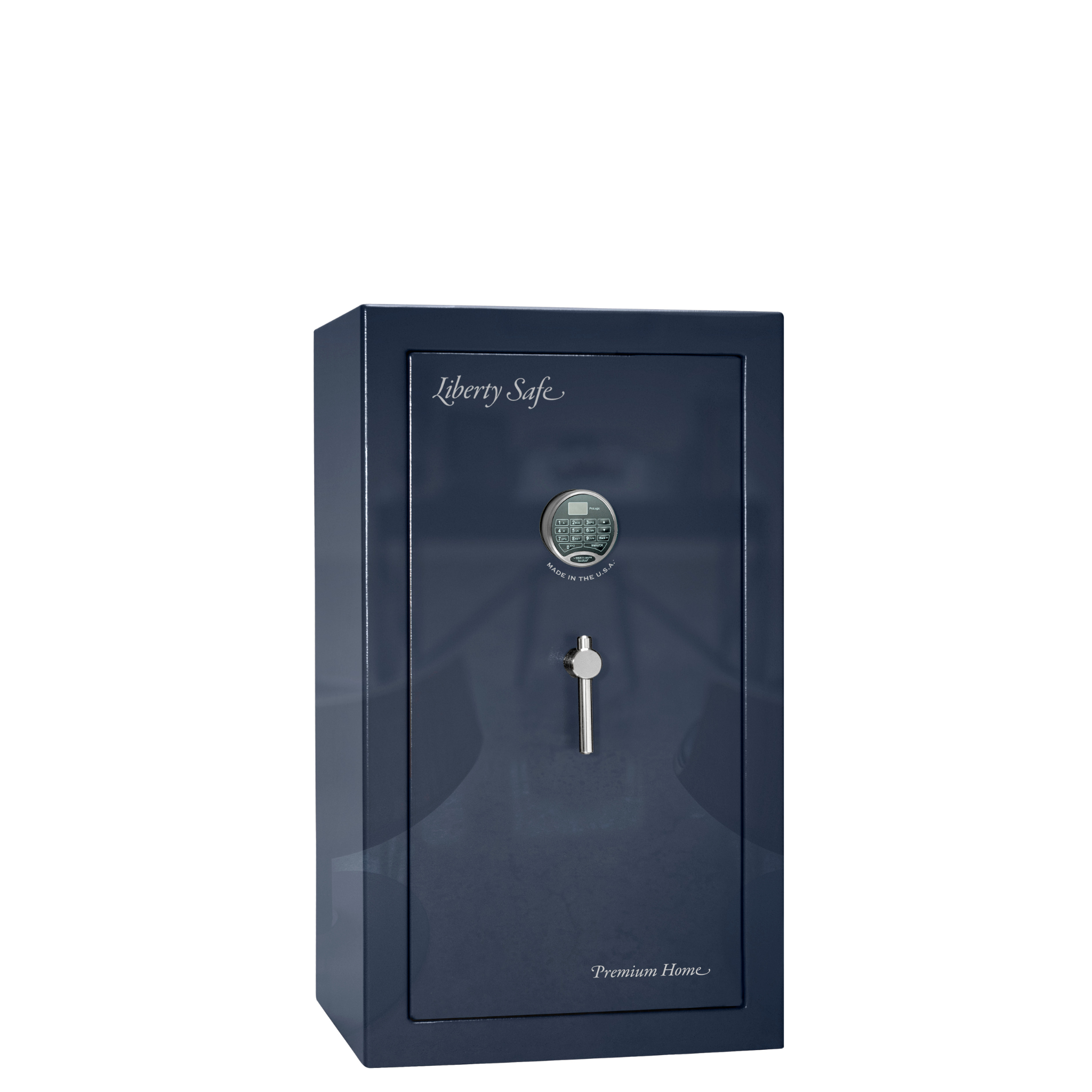 Premium Home Series | Level 7 Security | 2 Hour Fire Protection | 12 | Dimensions: 41.75"(H) x 24.5"(W) x 19"(D) | Blue Gloss - Closed Door