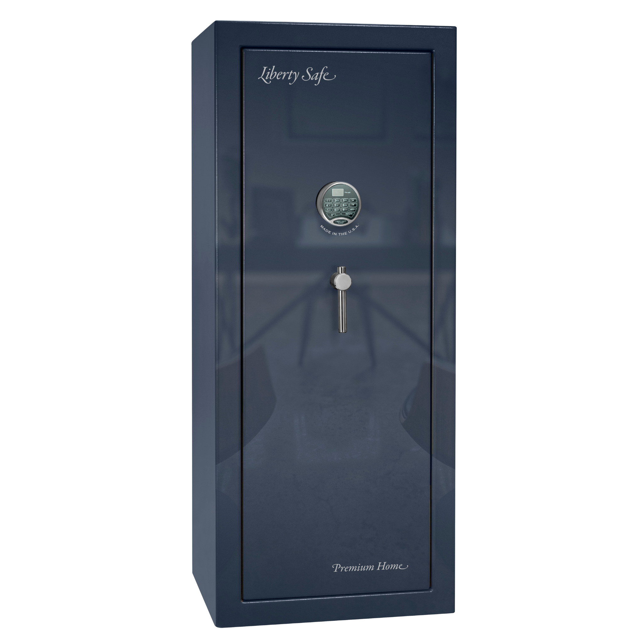 Premium Home Series | Level 7 Security | 2 Hour Fire Protection | 17 | Dimensions: 60.25"(H) x 24.5"(W) x 19"(D) | Blue Gloss - Closed Door